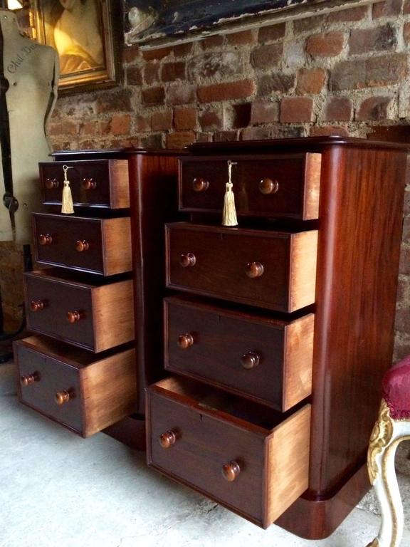 Antique Pair of Victorian Mahogany Bedside Tables, 19th Century