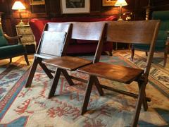 Antique French Cinema Seats Circus Pavilion Row of Three, circa 1920
