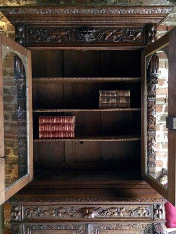 Antique French Cabinet Cupboard Dresser Bookcase Oak Carved Gothic ... Antique French Cabinet Cupboard Dresser Bookcase Oak Carved Gothic ...