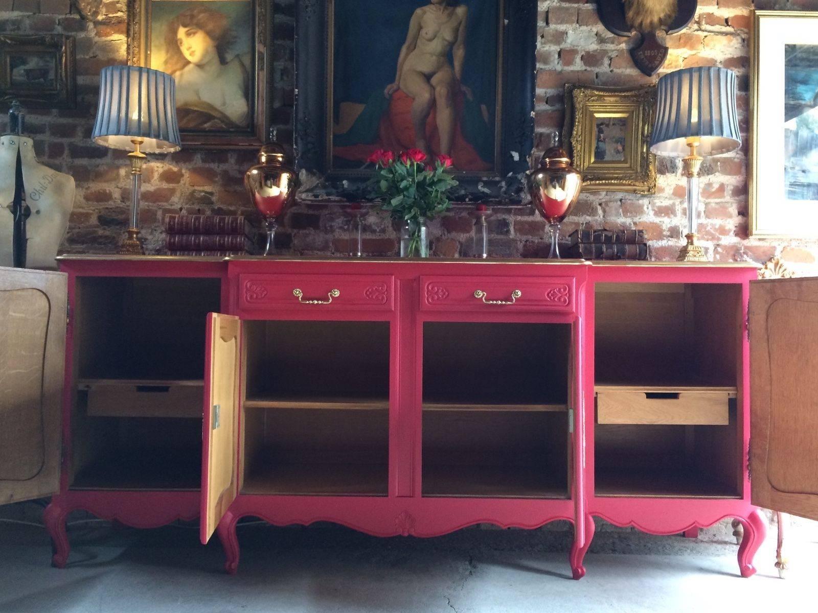 French Sideboard Credenza Oak Carved Mid-Century Antique Style Painted In Excellent Condition In Longdon, Tewkesbury