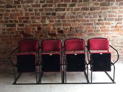 Stunning Cinema Seats Vintage Retro Mid-Century Industrial Style Bank of Four