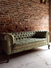 Antique Chesterfield Sofa Settee Victorian 19th Century Button-Back