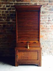 Haberdashery Collectors Cabinet Tambour, Mid-Century Chest