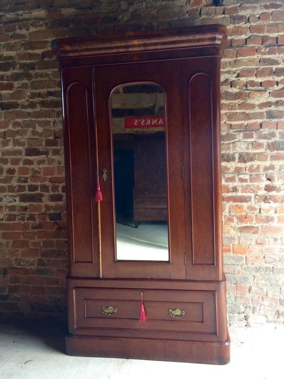 antique wardrobe armoire single walnut mirror fronted victorian circa 1870 for sale 1 - Antique Wardrobe antique wardrobe armoire single walnut mirror fronted victorian circa 1870 for sale 1 - Antique Wardrobe