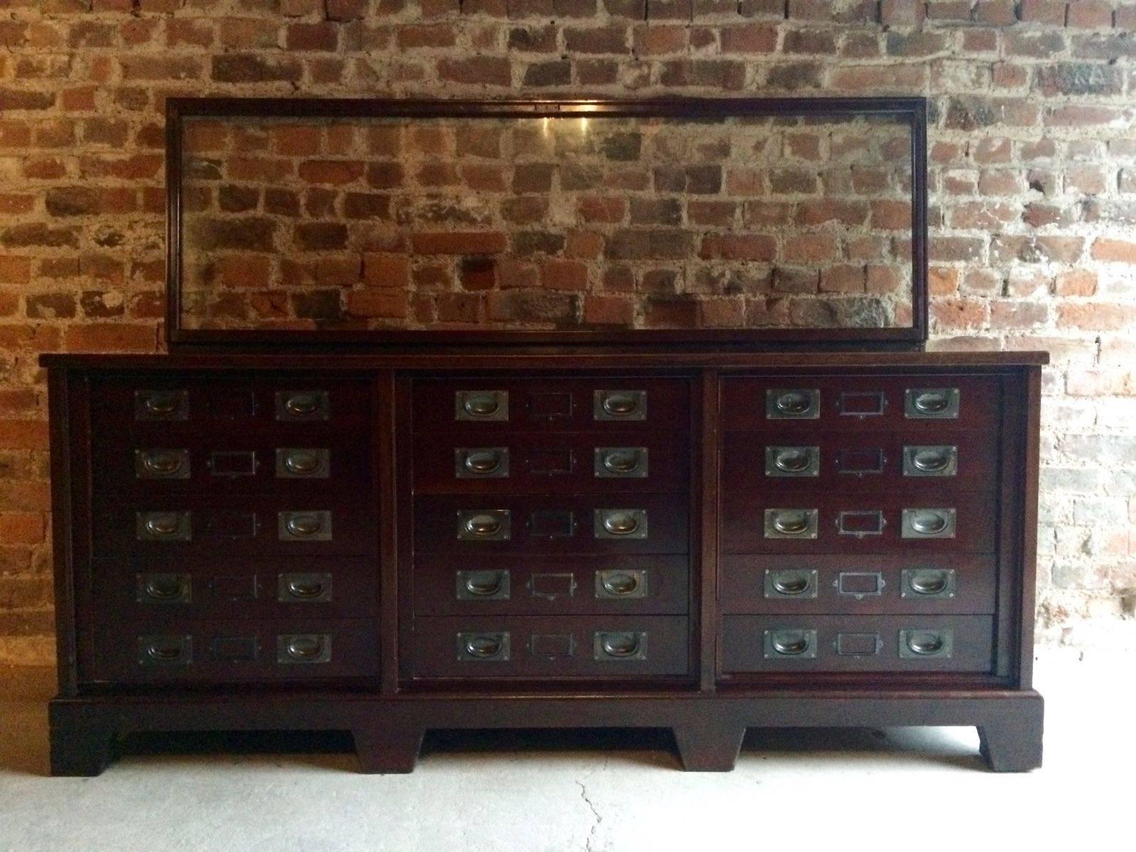 Antique Haberdashery Sideboard Chest Drawers Shop Counter Mahogany In Excellent Condition In Longdon, Tewkesbury