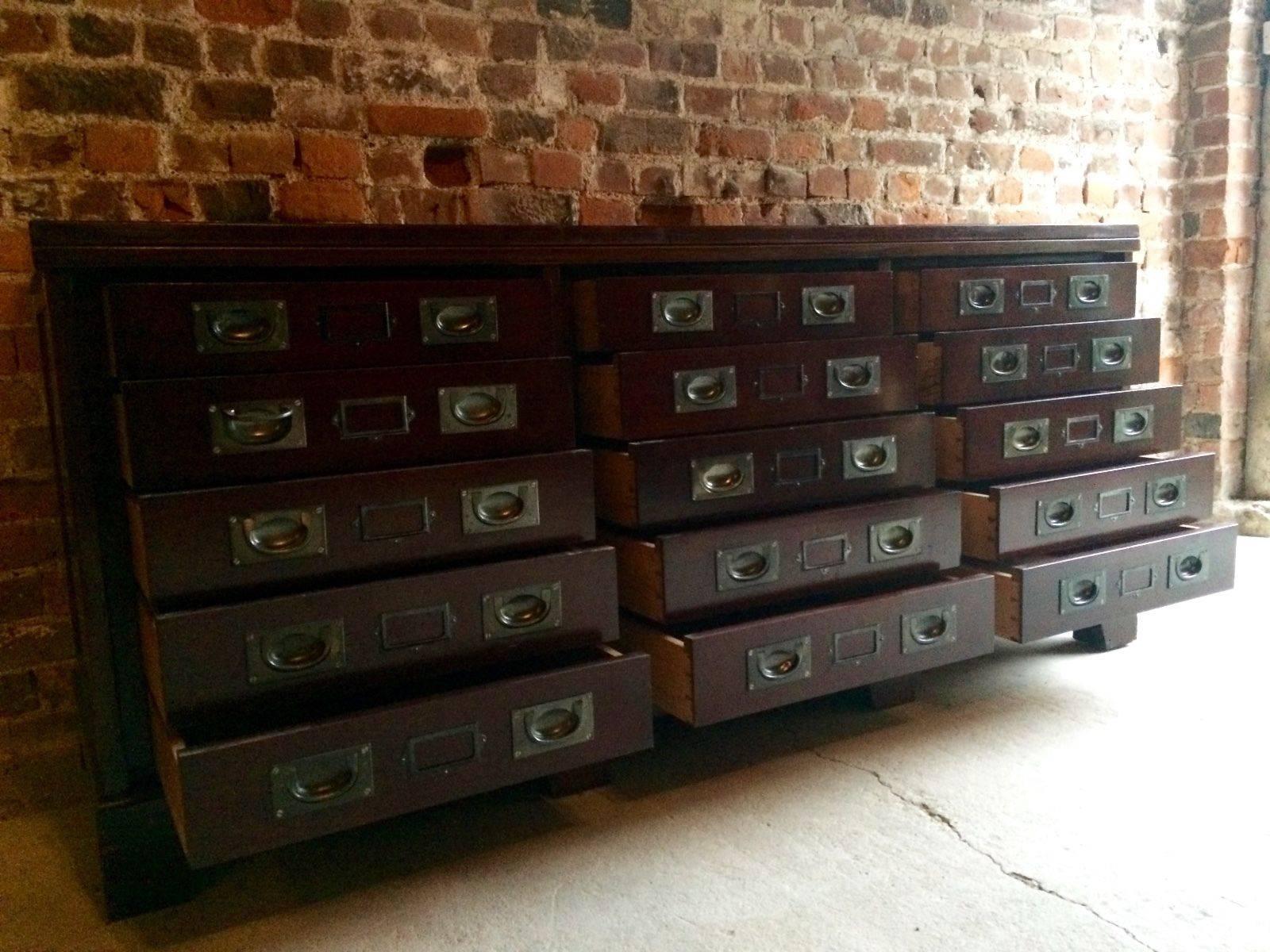 Antique Haberdashery Sideboard Chest Drawers Shop Counter Mahogany 1