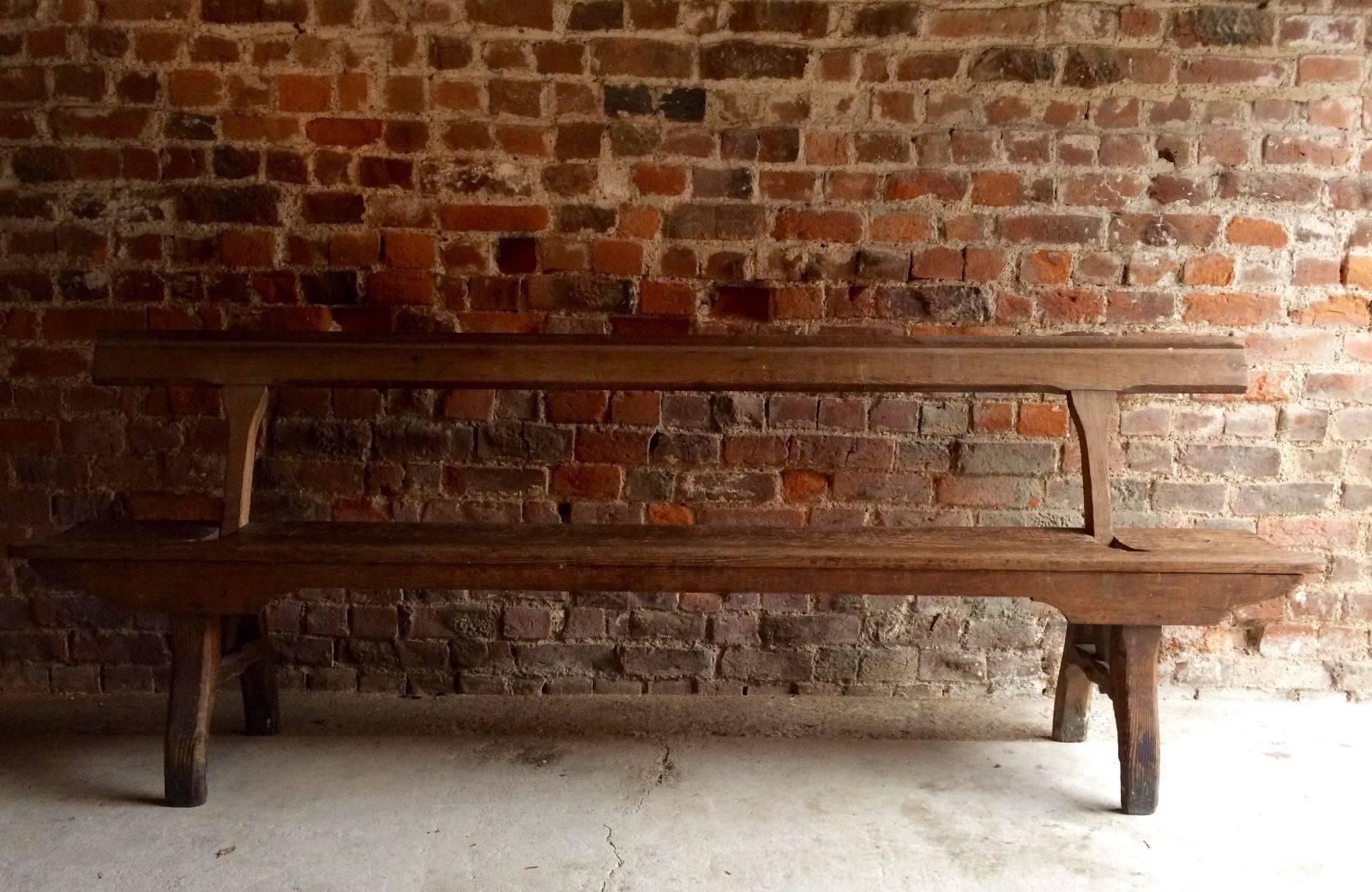 A fabulous antique Victorian 19th century pitch pine pew or bench with folding back, the bench is full of charm and character and would make ideal seating for a rustic dining table, the back folds from one side to the other enabling seating either
