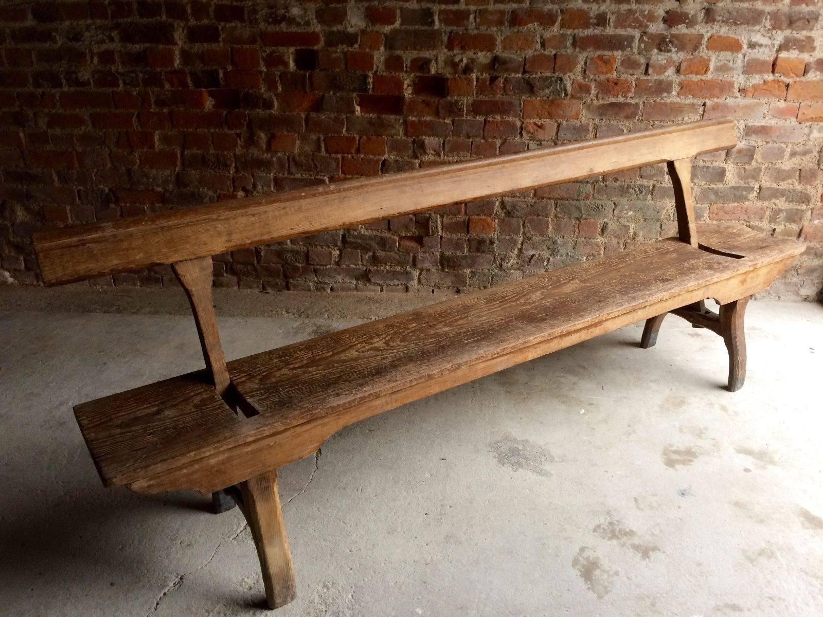 rustic pew bench
