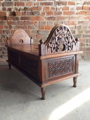 Solid Oak 19th Century Victorian Window Seat Gothic