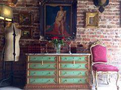 Antique Chest of Drawers Dresser Sideboard Credenza Rococo Marble French Painted