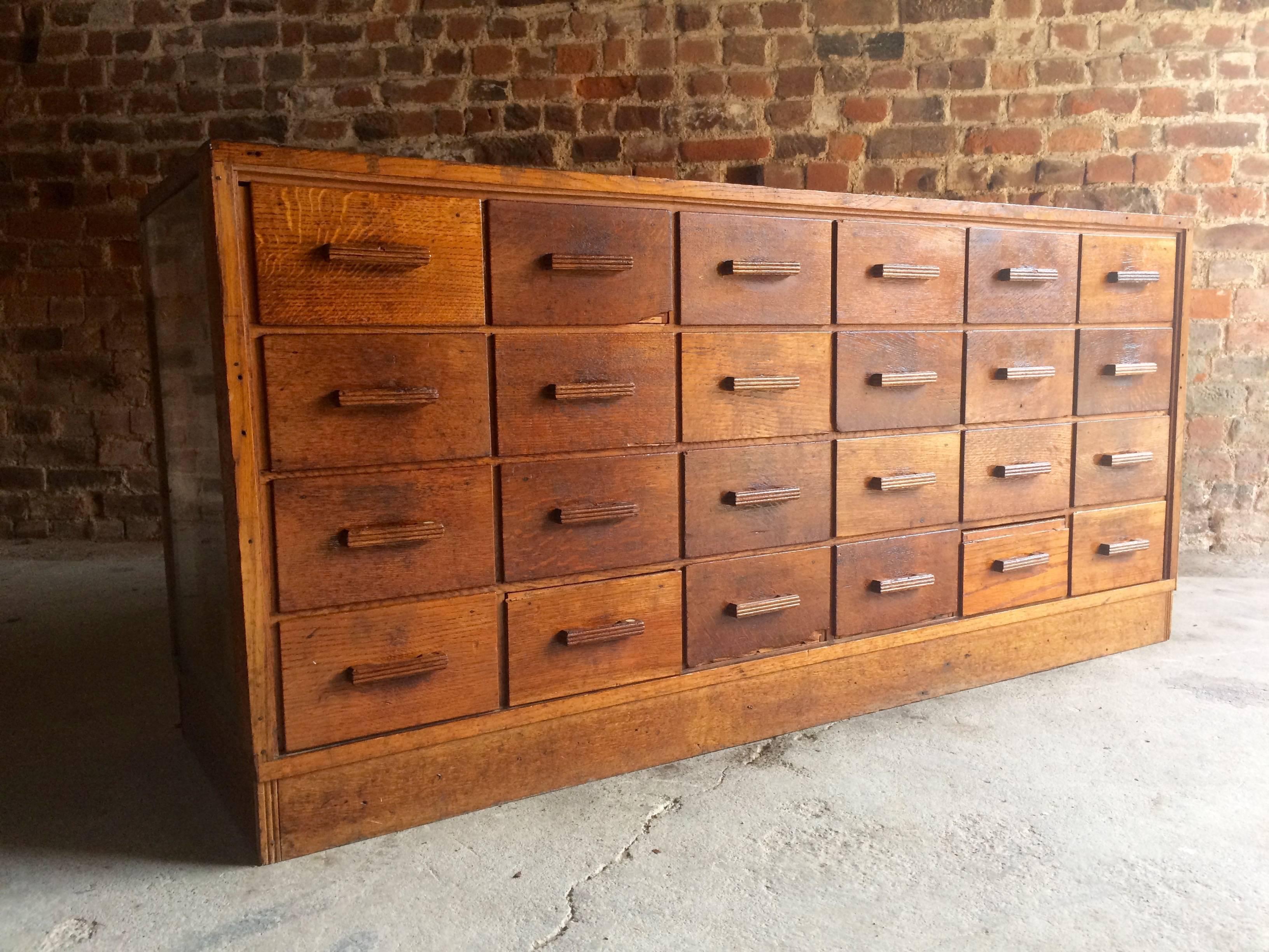 Mid-20th Century Mid-Century Haberdashery Shop Counter Chest of Drawers Dresser Industrial Oak