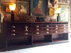 Antique Huge Shop Counter Haberdashery Sideboard Chest Drawers Mahogany