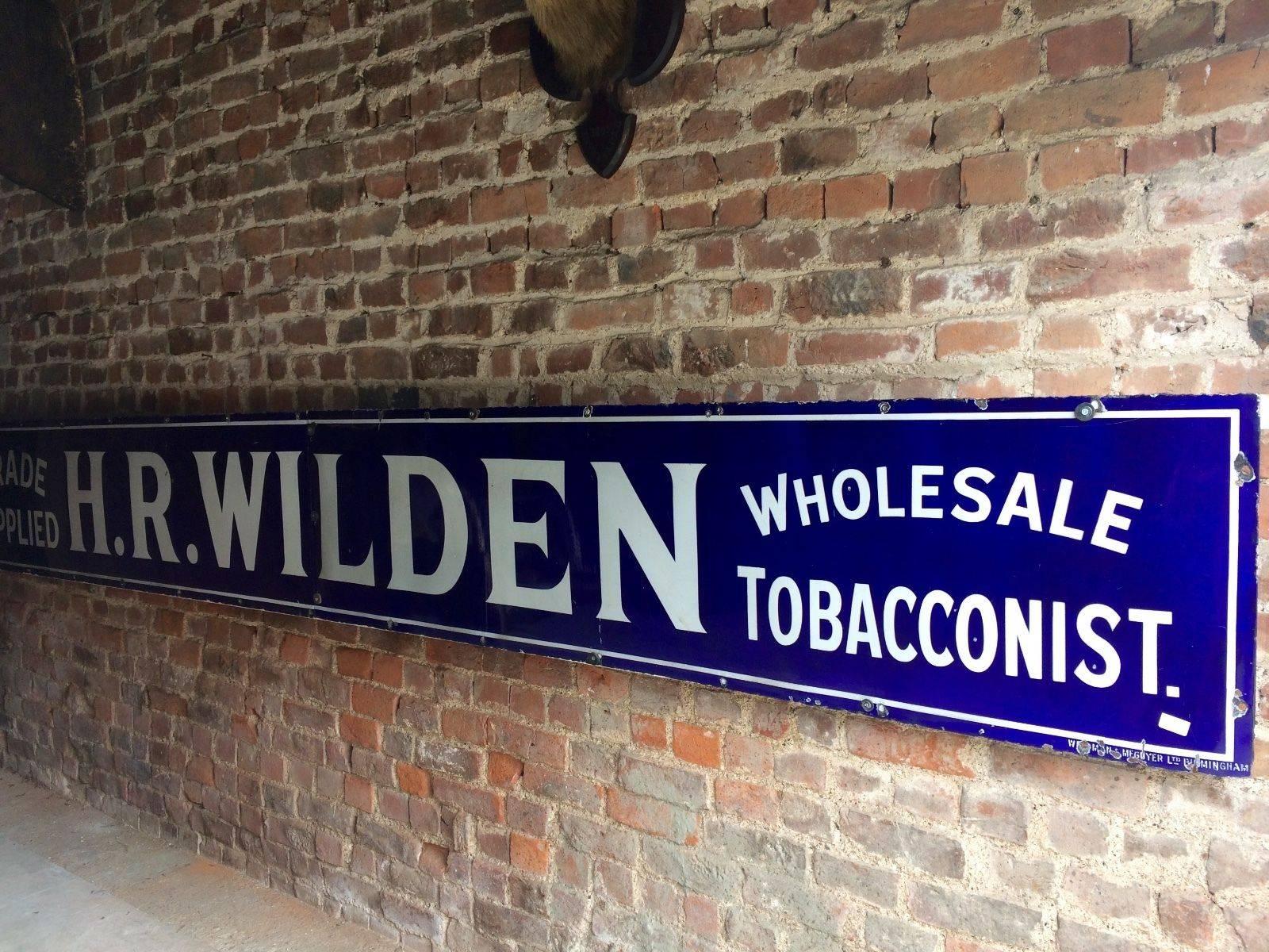 Massive Antique Shop Sign Haberdashery Enamel Tobacconist Signage Industrial 2