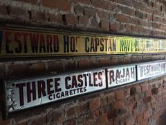 Pair of Two Antique Shop Signs Haberdashery Glass Tobacconist Signage