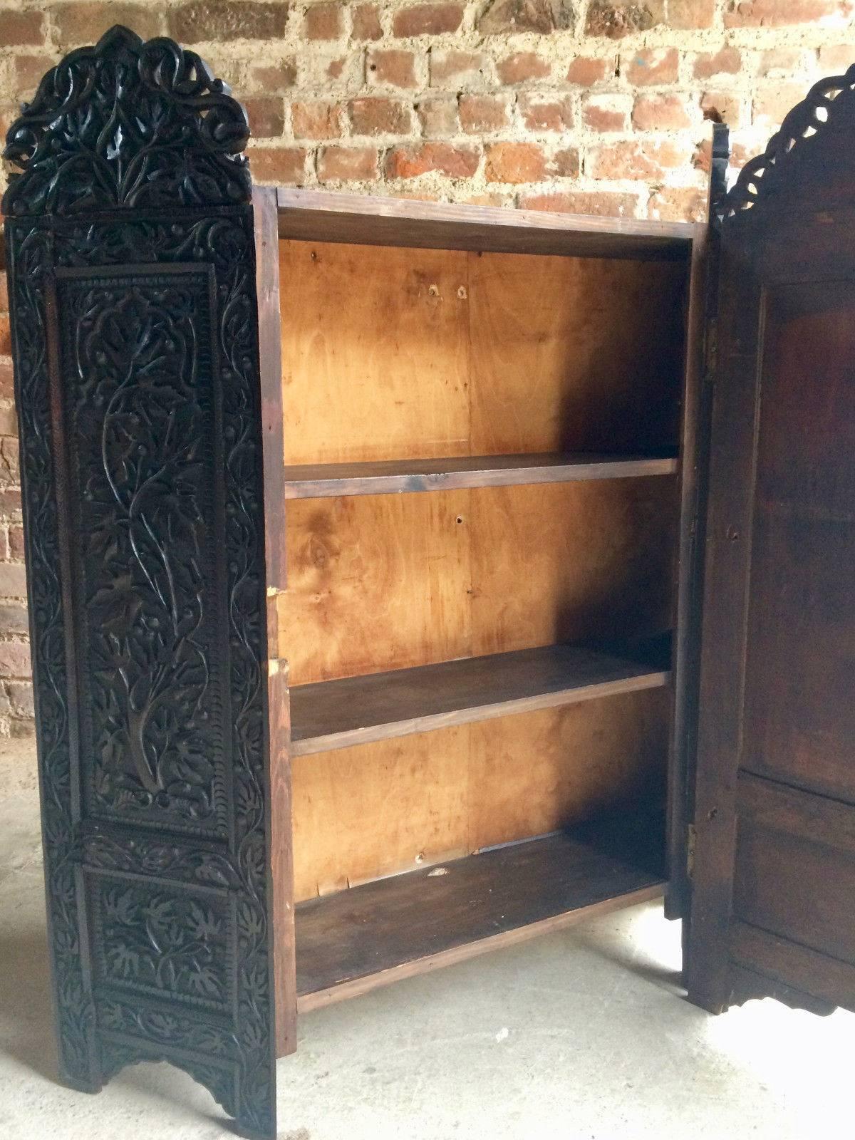 Antique Hall Cupboard Bathroom Cabinet Heavily Carved, 19th Century In Good Condition In Longdon, Tewkesbury