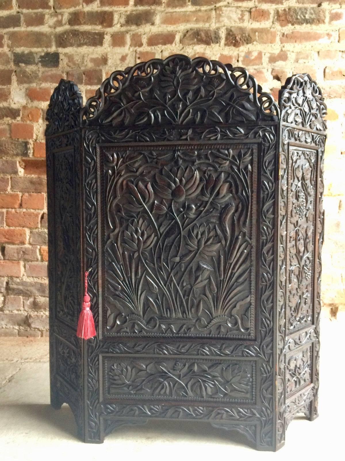 Antique Hall Cupboard Bathroom Cabinet Heavily Carved, 19th Century 1