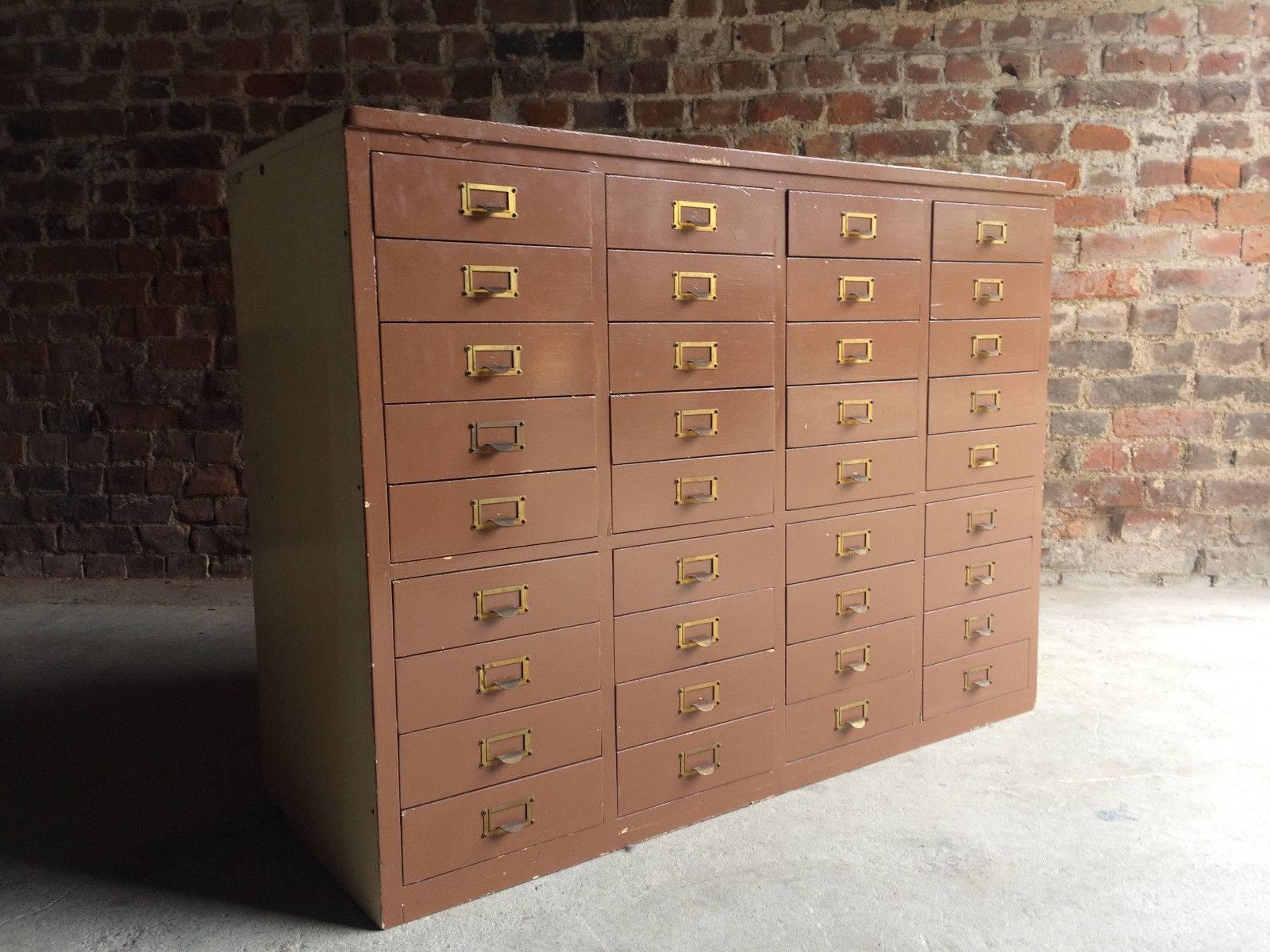Mid-Century Haberdashery Chest of Drawers 36 Industrial Style In Good Condition In Longdon, Tewkesbury