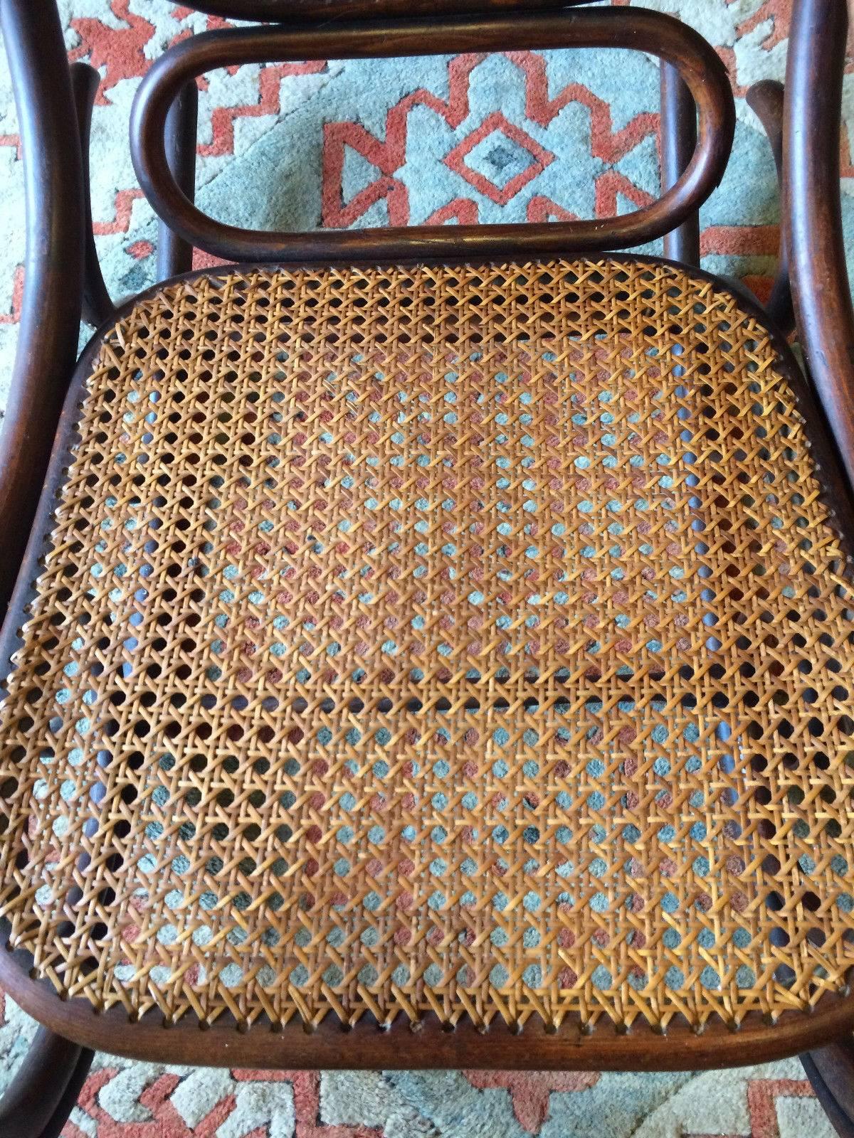 Antique Thonet Chair Bentwood Rocker Cane Victorian, 19th Century In Good Condition In Longdon, Tewkesbury