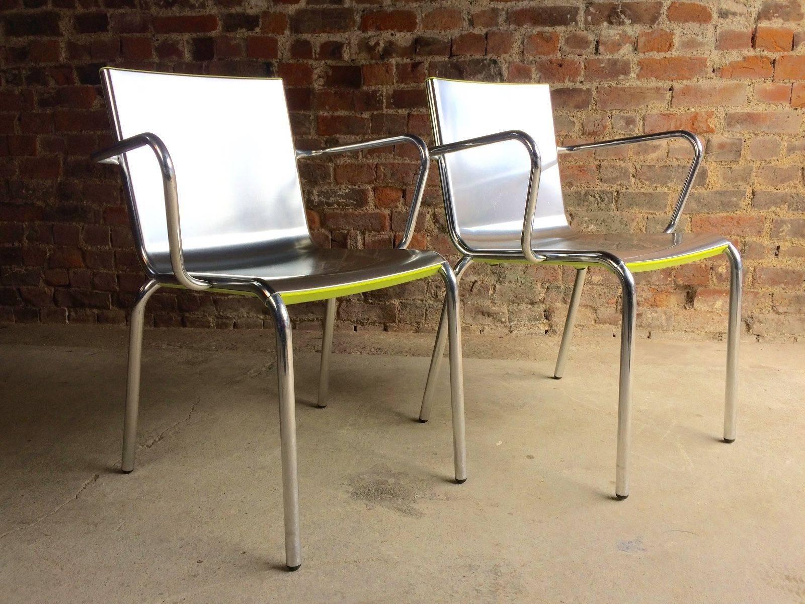 20th Century Magis ALO Chairs by Karim Rashid Dining Set of Two Aluminium Pair
