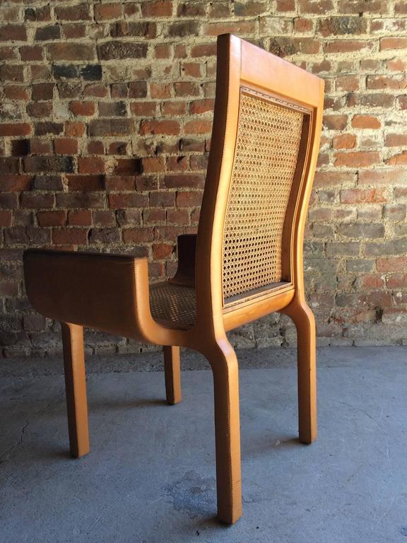 John Makepeace Tan Leather And Beech Armchair Chair Unique Rare