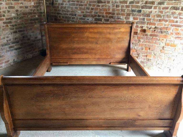 Antique Super KingSize Sleigh Bed French Solid Oak Very Large at 1stDibs antique king bed