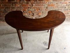 Antique Hunt Table Kidney Shaped Mahogany Victorian 19th Century
