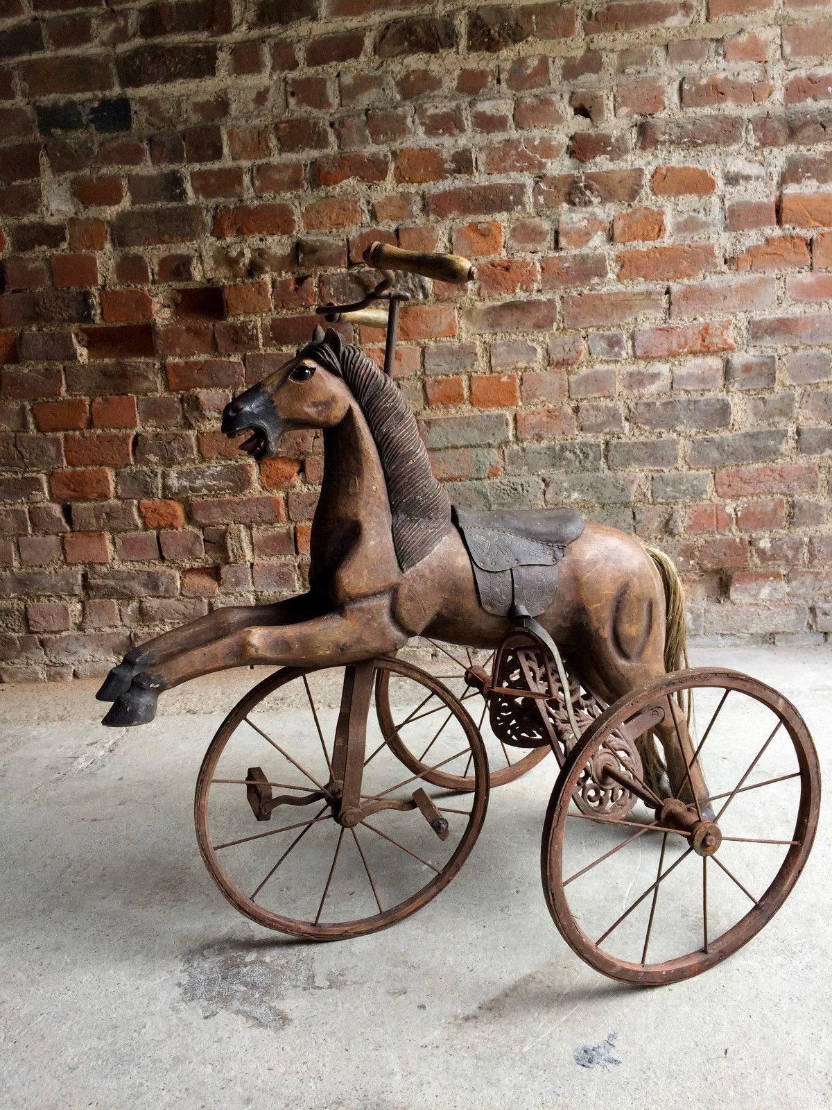 Vintage Childs Tricycle Velocipede Style Horse In Good Condition In Longdon, Tewkesbury