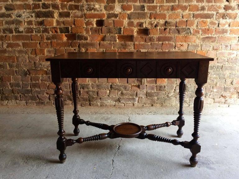 Antique Style Hall Table Oak Side Table at 1stDibs