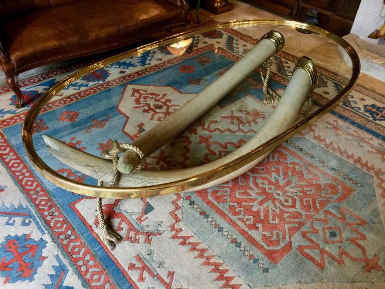 valenti madrid faux elephant tusk coffee table, 1970s for sale at valenti madrid faux elephant tusk coffee table, 1970s for sale at
