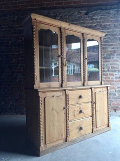 Antique Black Forest Gothic Style Solid Pine Dresser Cabinet, circa 1875
