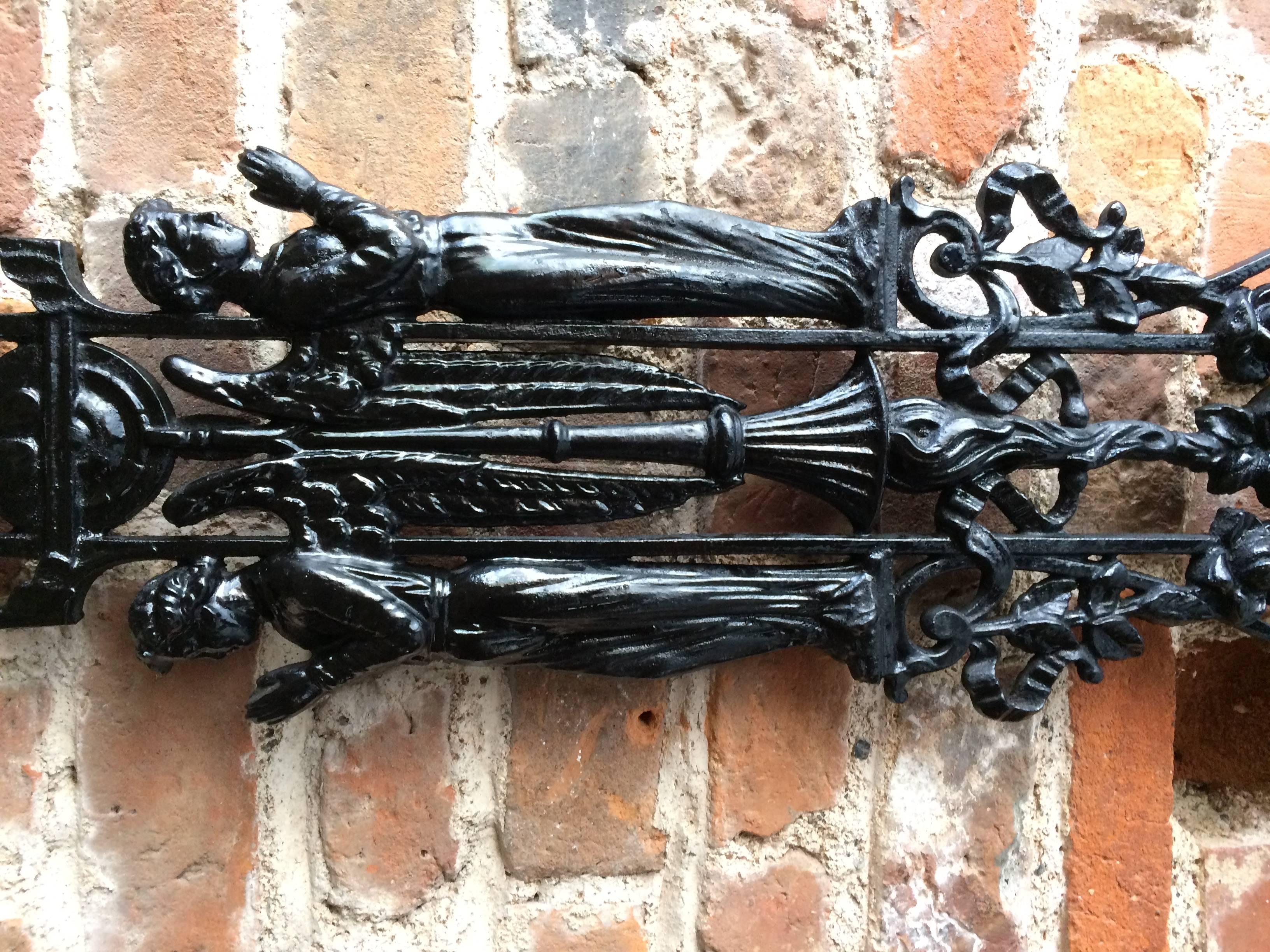Antique Cast Iron Crucifix Cross French 19th Century Victorian Large 1