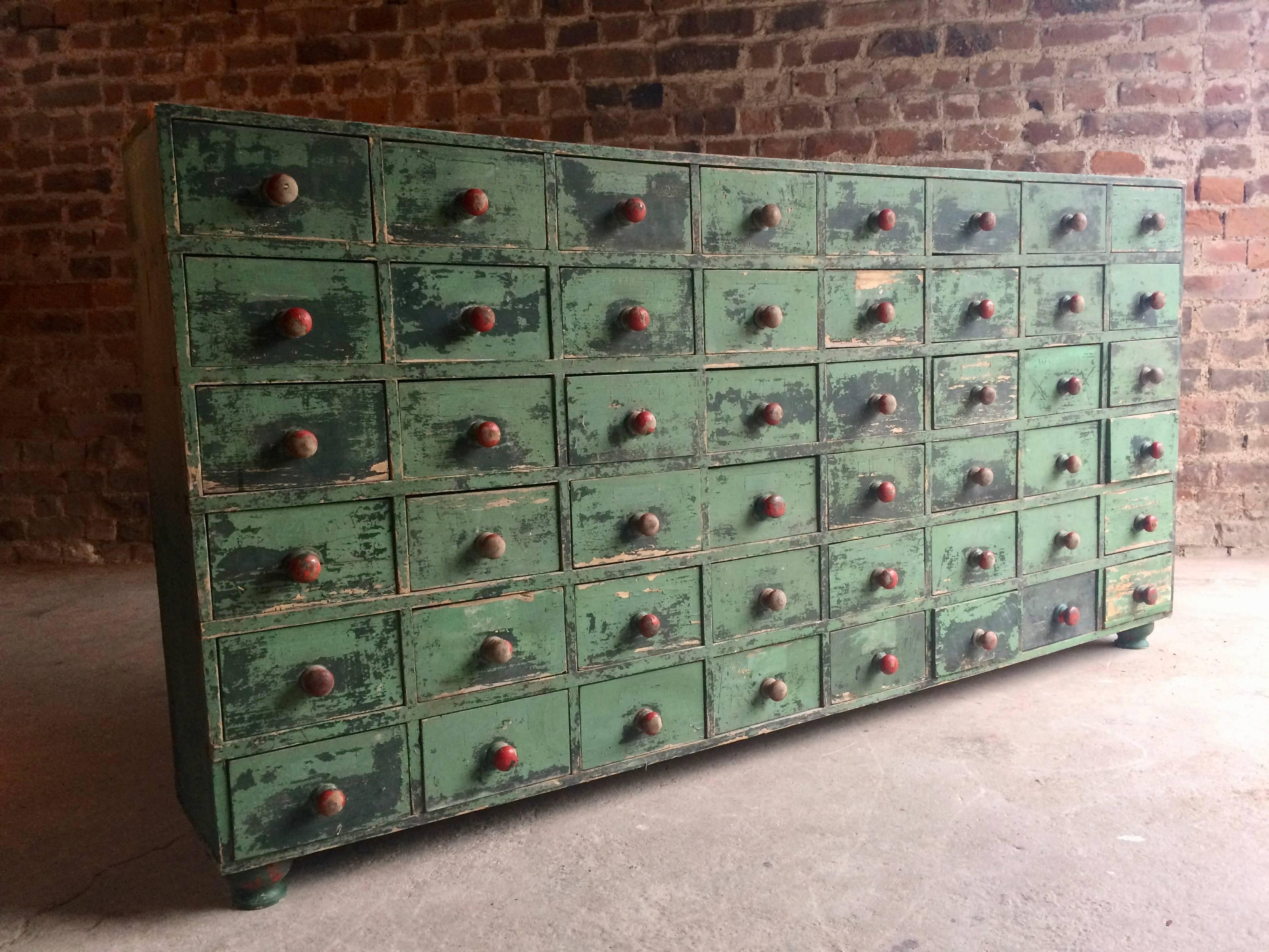 English Stunning Mid-Century Haberdashery Chest of Drawers Dresser Industrial Loft 1930s