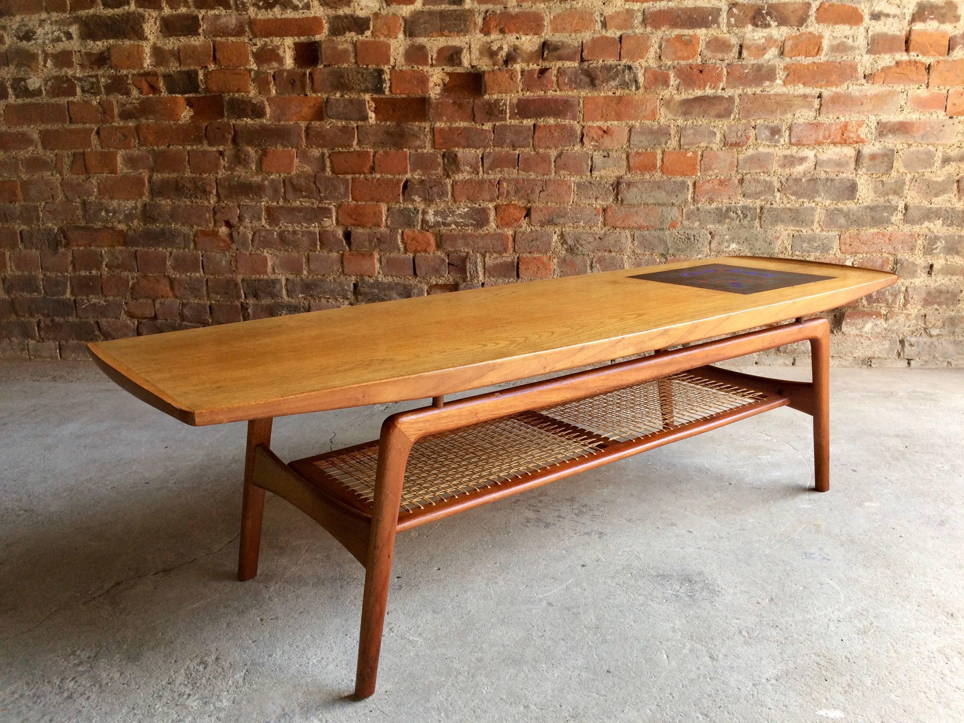 Magnificent original Mid-Century Arne Hovmand-Olsen for Mogens Kold Møbelfabrik, Denmark, teak coffee table with inset mosaic tiles, circa 1950, the table is offered in superb condition with only light wear and looks amazing.

Mid Century