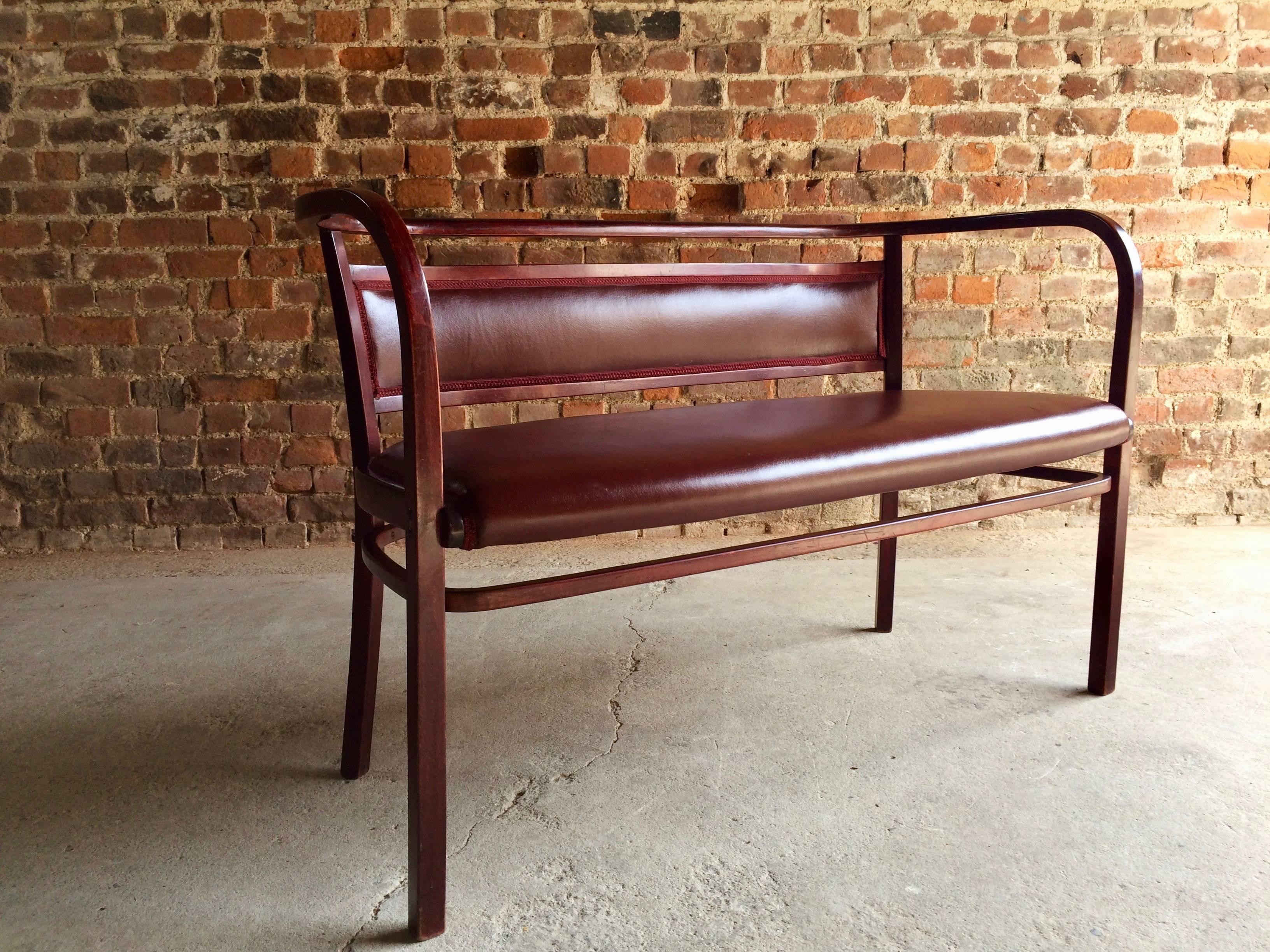 Otto Wagner for Thonet Bentwood Sofa Bench, circa 1908 Model 3 1