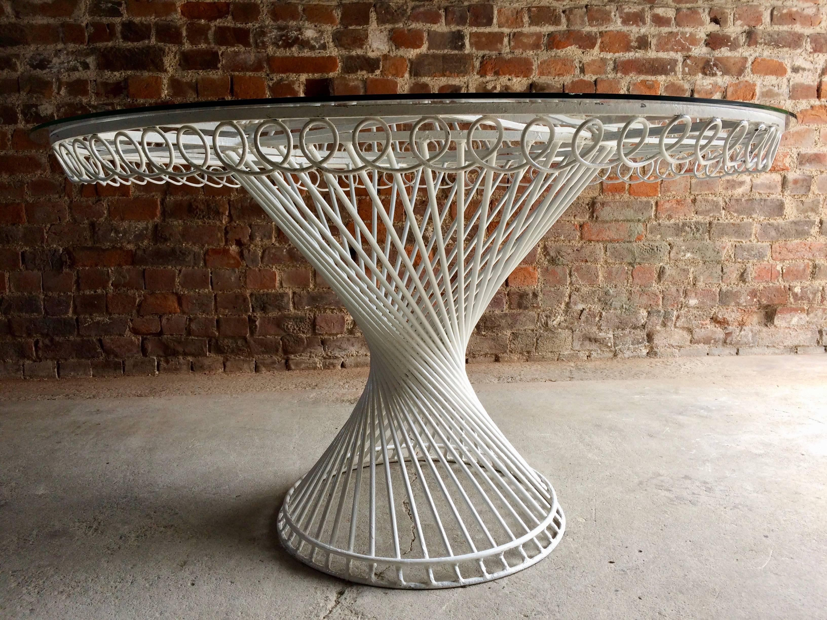 Mathieu Mategot Antheor Table Dining Garden Steel and Glass, 1950s In Good Condition In Longdon, Tewkesbury
