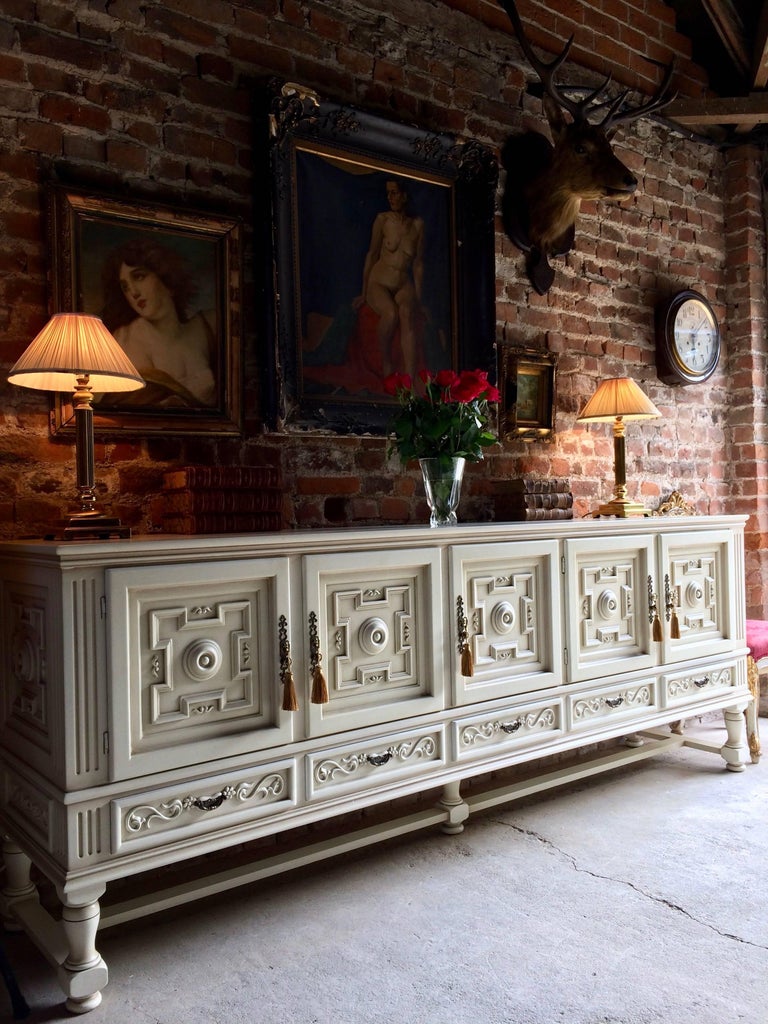 Antique Style Sideboard Credenza Carved French Painted Large Bespoke at