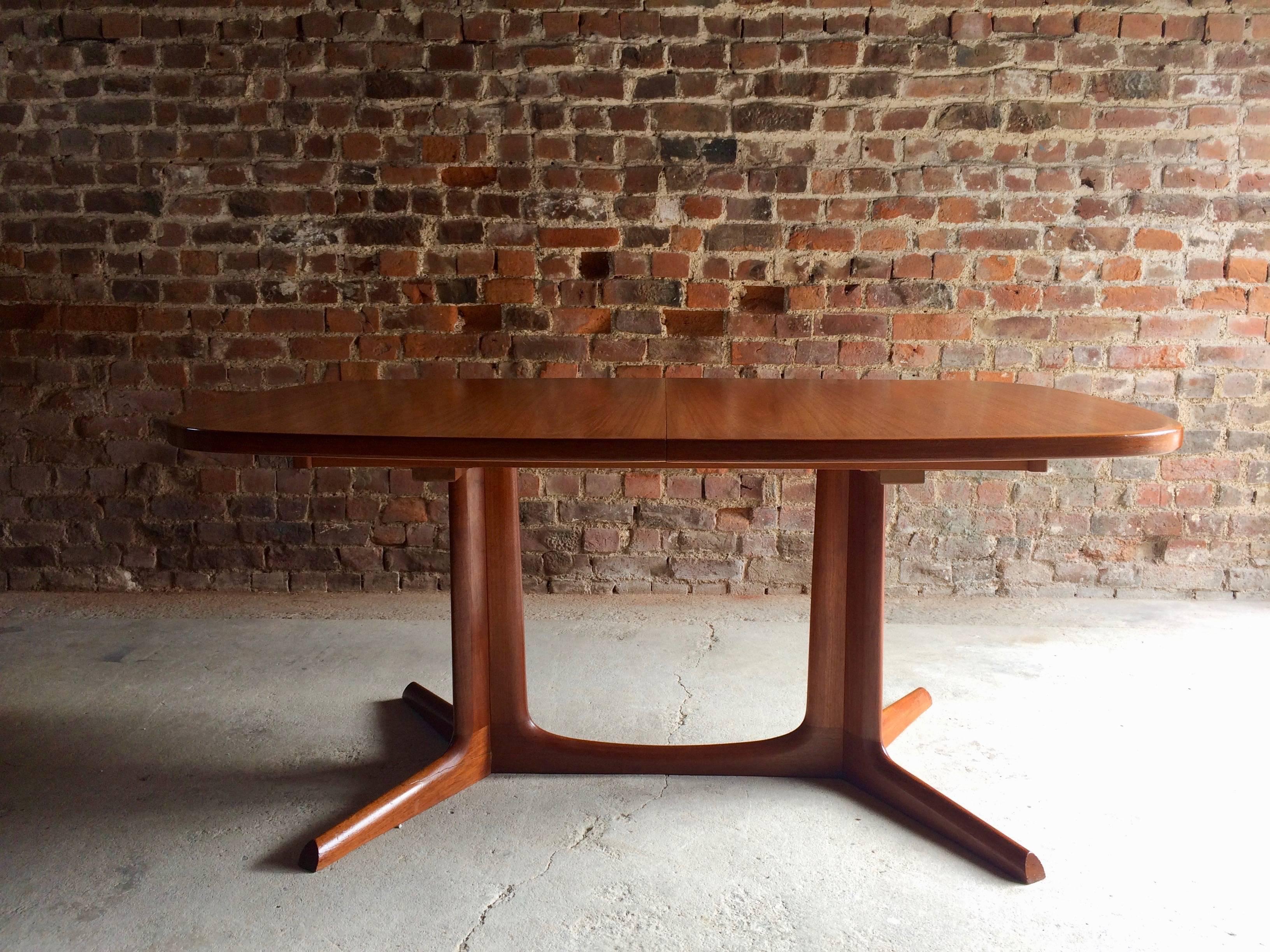 20th Century Niels Kofoed for Koefoeds Hornslet Solid Teak Dining Table and Six Chairs Danish