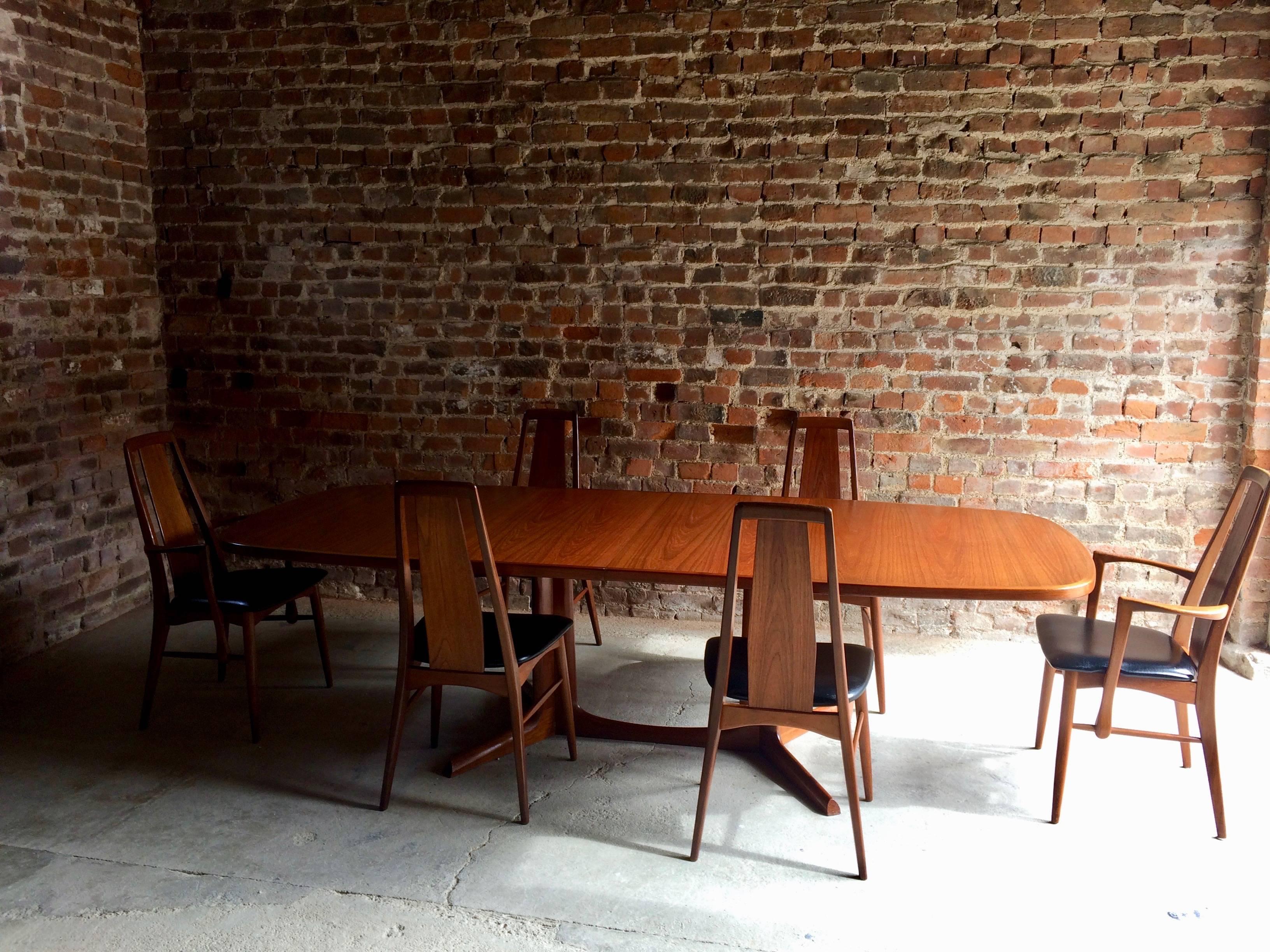 Niels Kofoed for Koefoeds Hornslet Solid Teak Dining Table and Six Chairs Danish 3