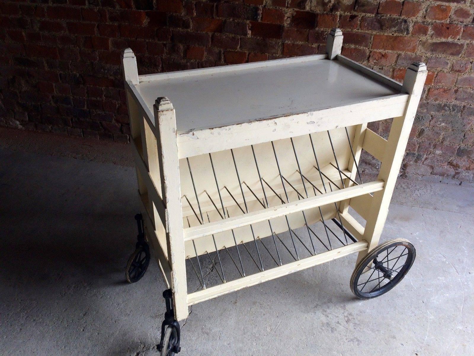 Antique 20th Century Former Prison Library Trolley 4