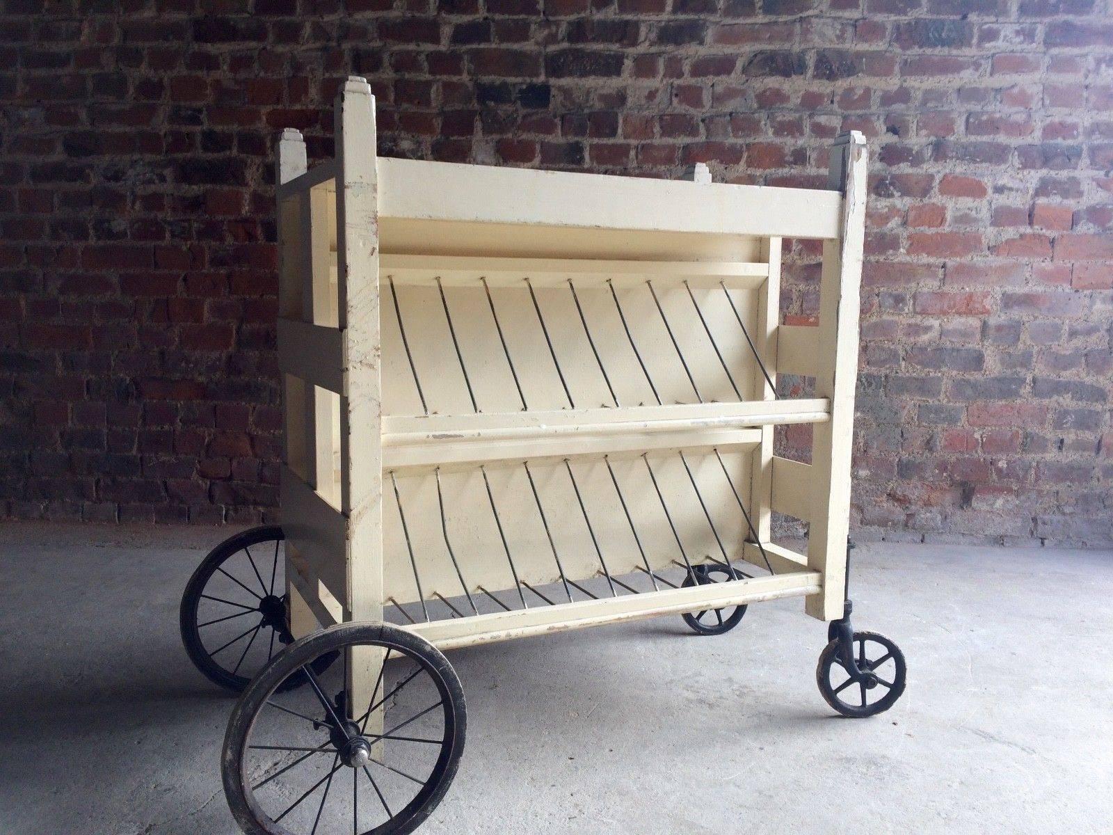 Antique 20th Century Former Prison Library Trolley 6