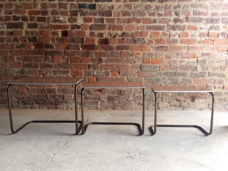 Trio Nest of Counter Lever Tables Tubular Nesting Tables For Sale at