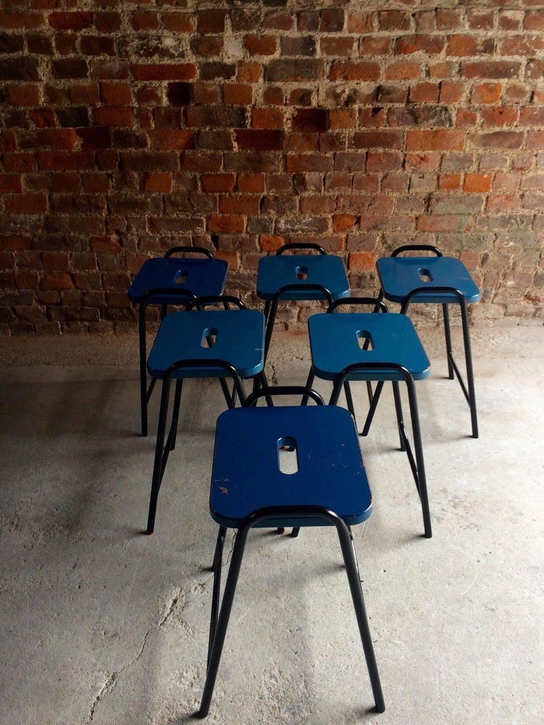 Set of Six Science Lab Bar Stools Industrial For Sale at 1stDibs
