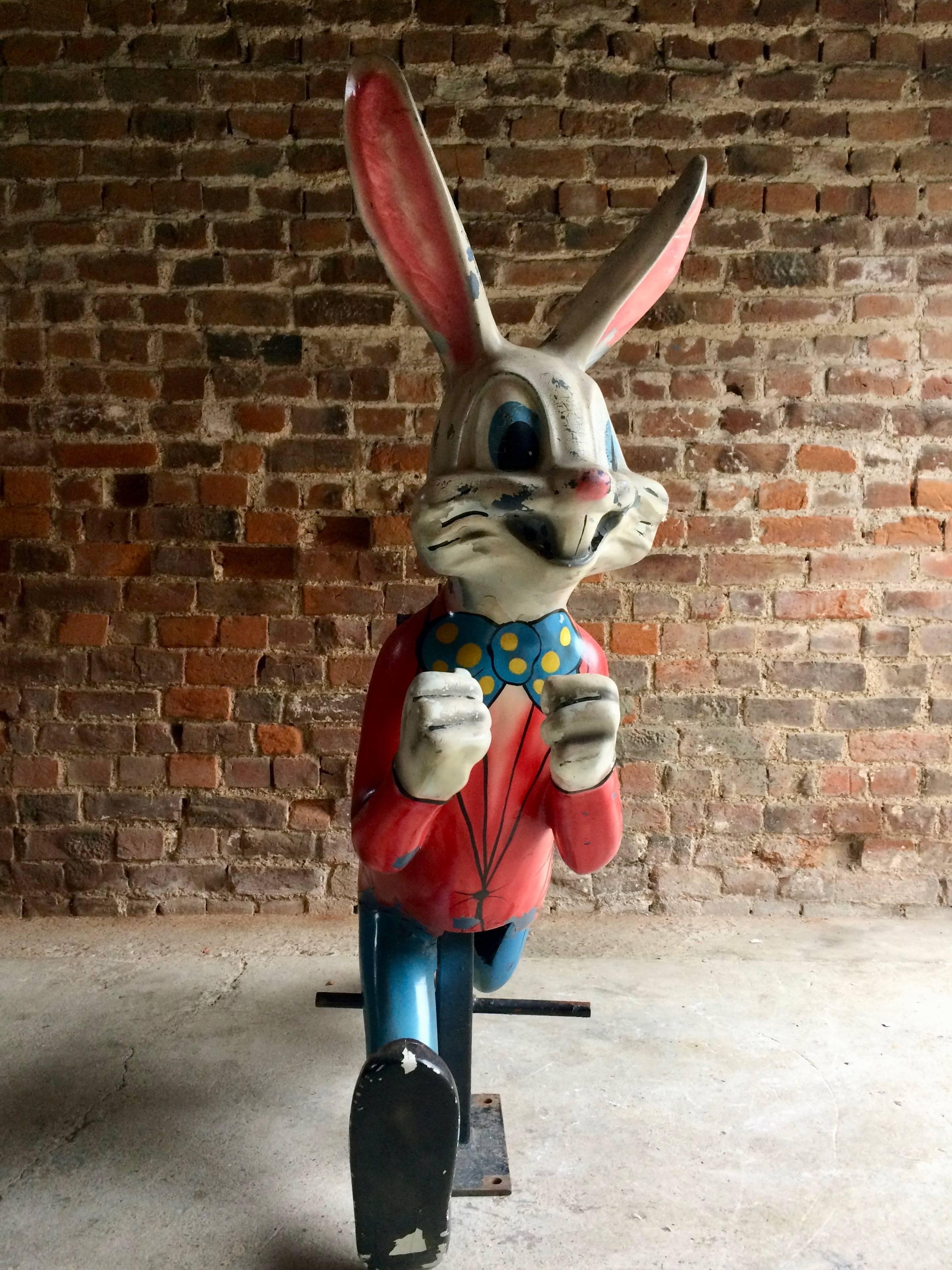 Industrial Vintage Fairground Ride Bunny Rabbit Reclaimed Distressed Loft Style