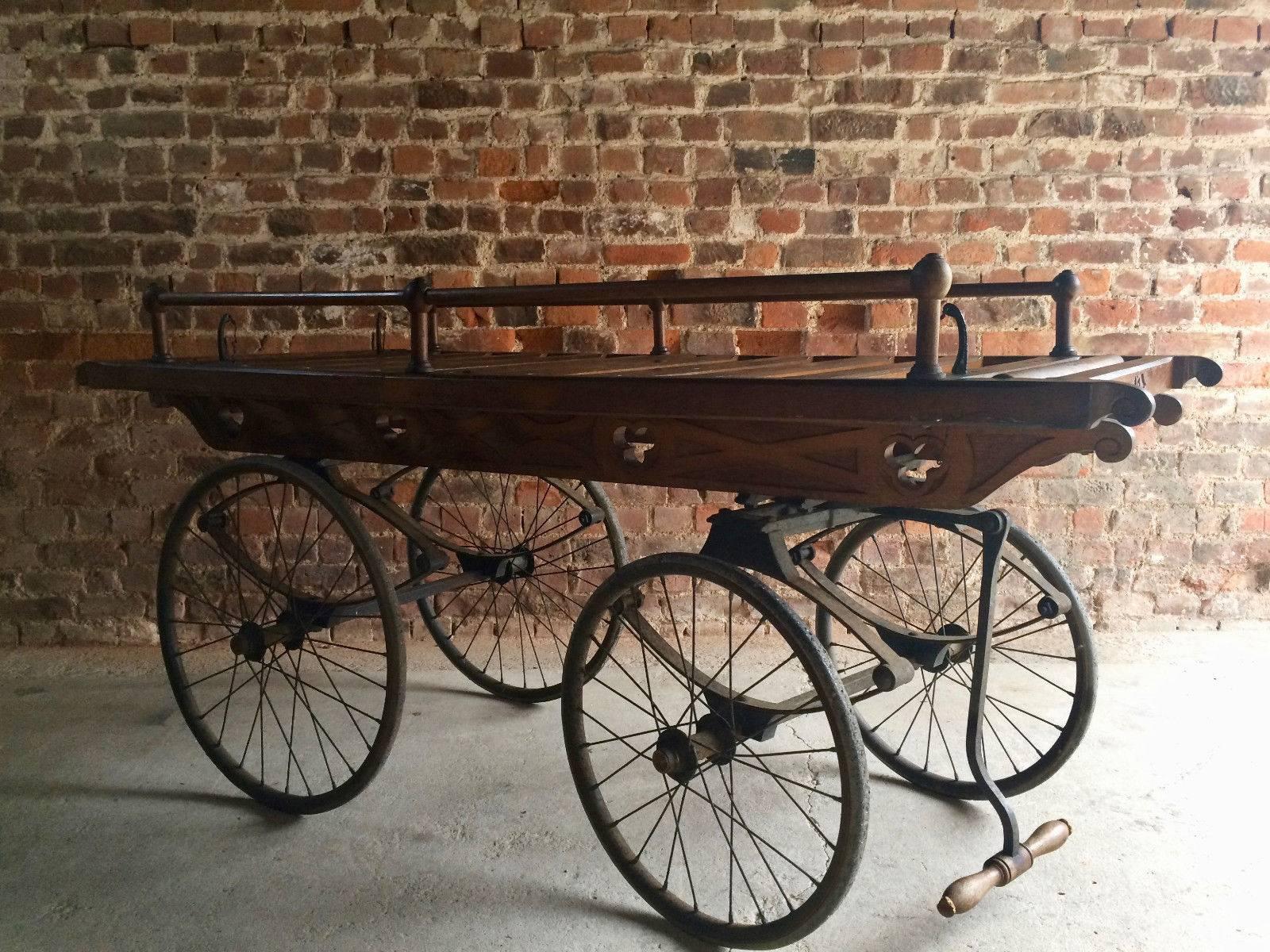 Victorian Coach Built Oak Funeral Bier Carriage 19th Century, circa 1870 2