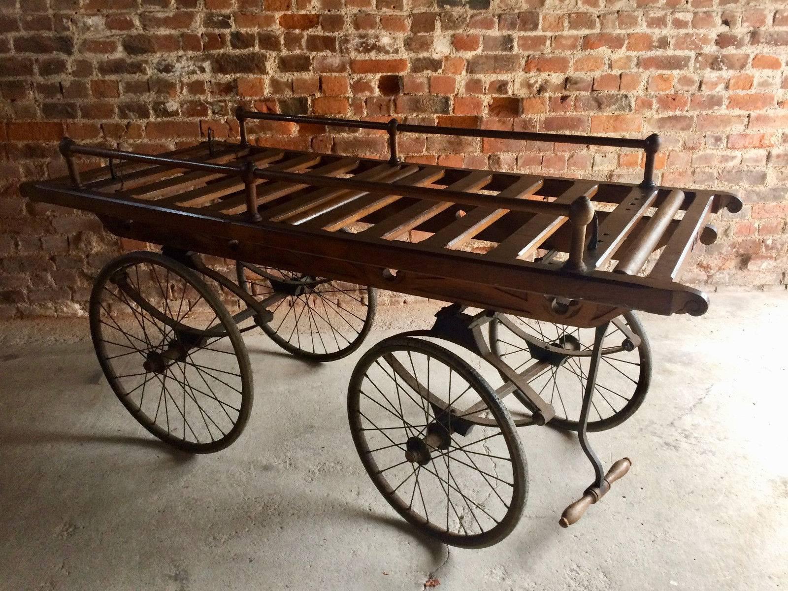 Victorian Coach Built Oak Funeral Bier Carriage 19th Century, circa 1870 3