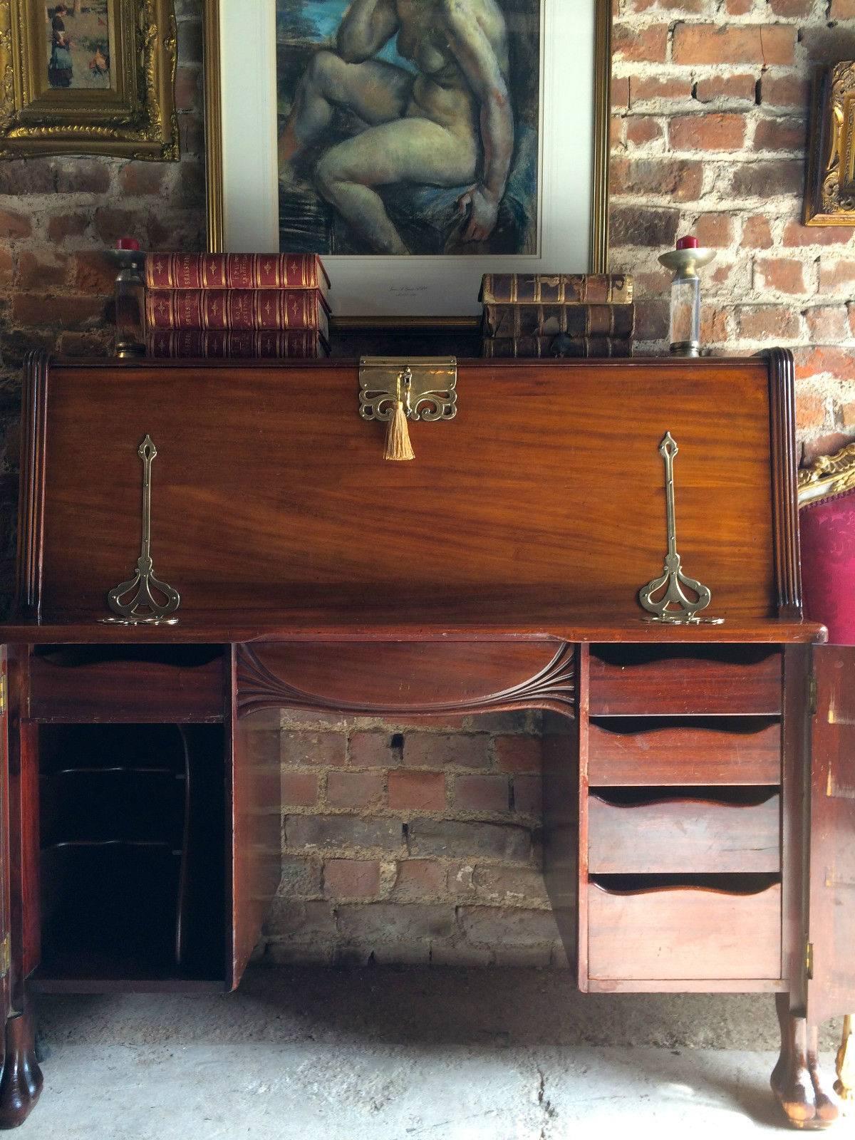 Rare Antique Mahogany Desk Twin Pedestal American Art Nouveau 3