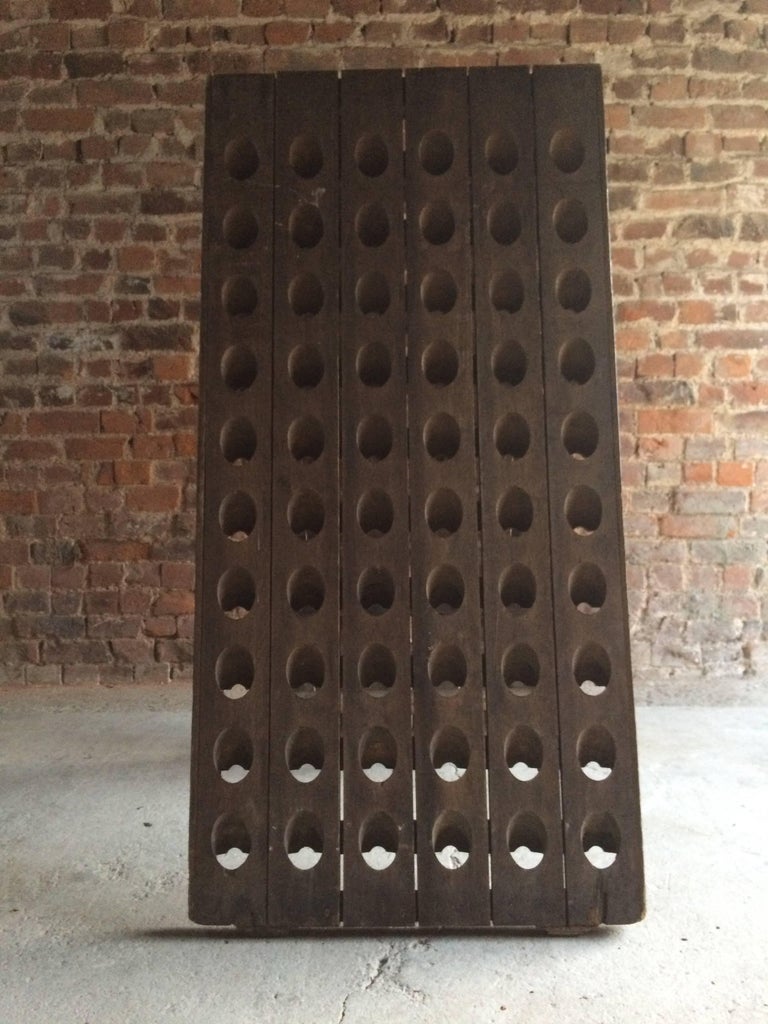 Antique French Champagne Or Wine Rack Victorian Solid Oak 19th Antique French Champagne or Wine Rack Victorian Solid Oak 19th Century Original For Sale 5 - Antique French Champagne Or Wine Rack Victorian Solid Oak 19th