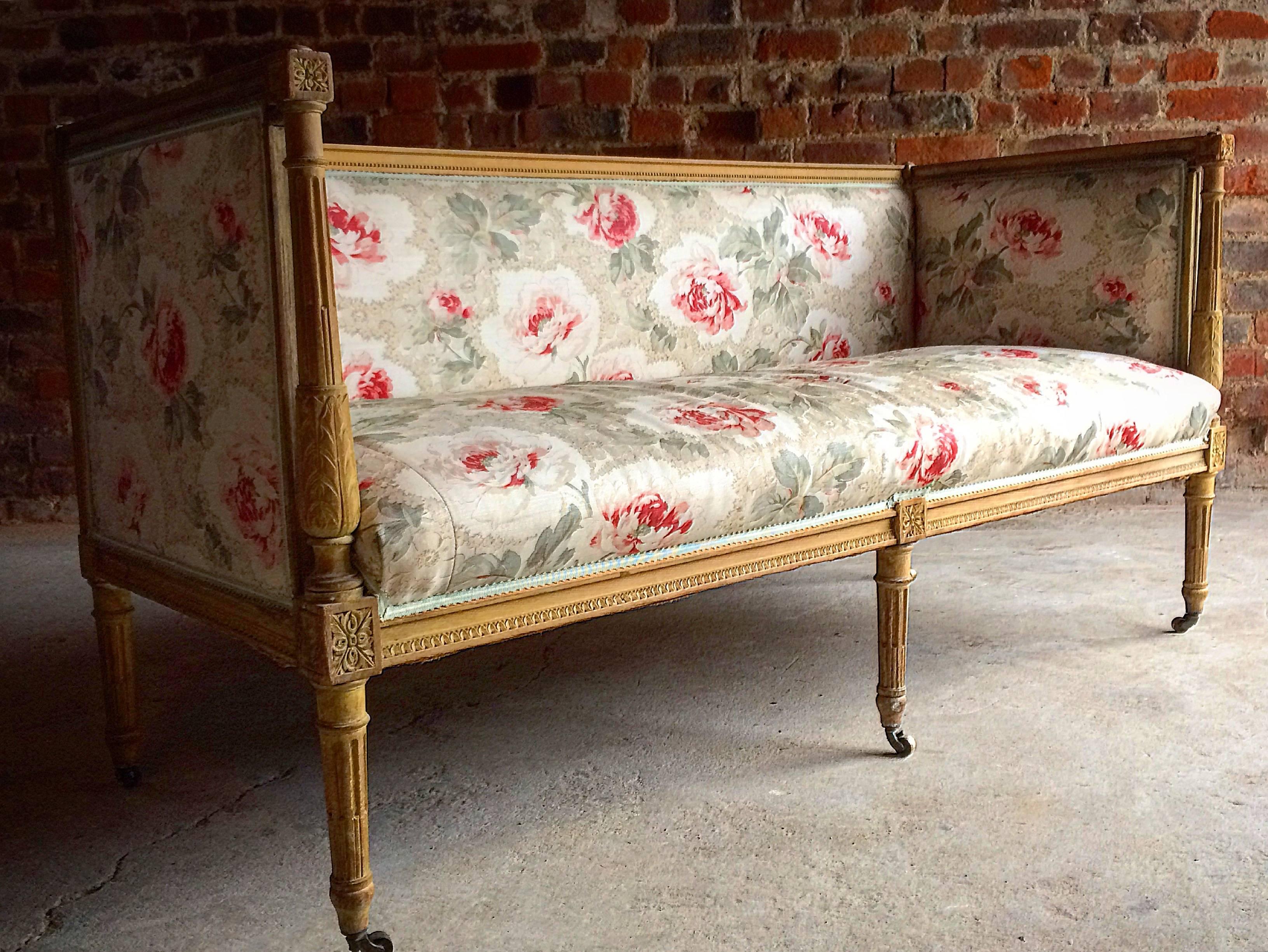 Antique 18th Century French Louis XV Salon Sofa Settee Painted Beech, circa 1770 6