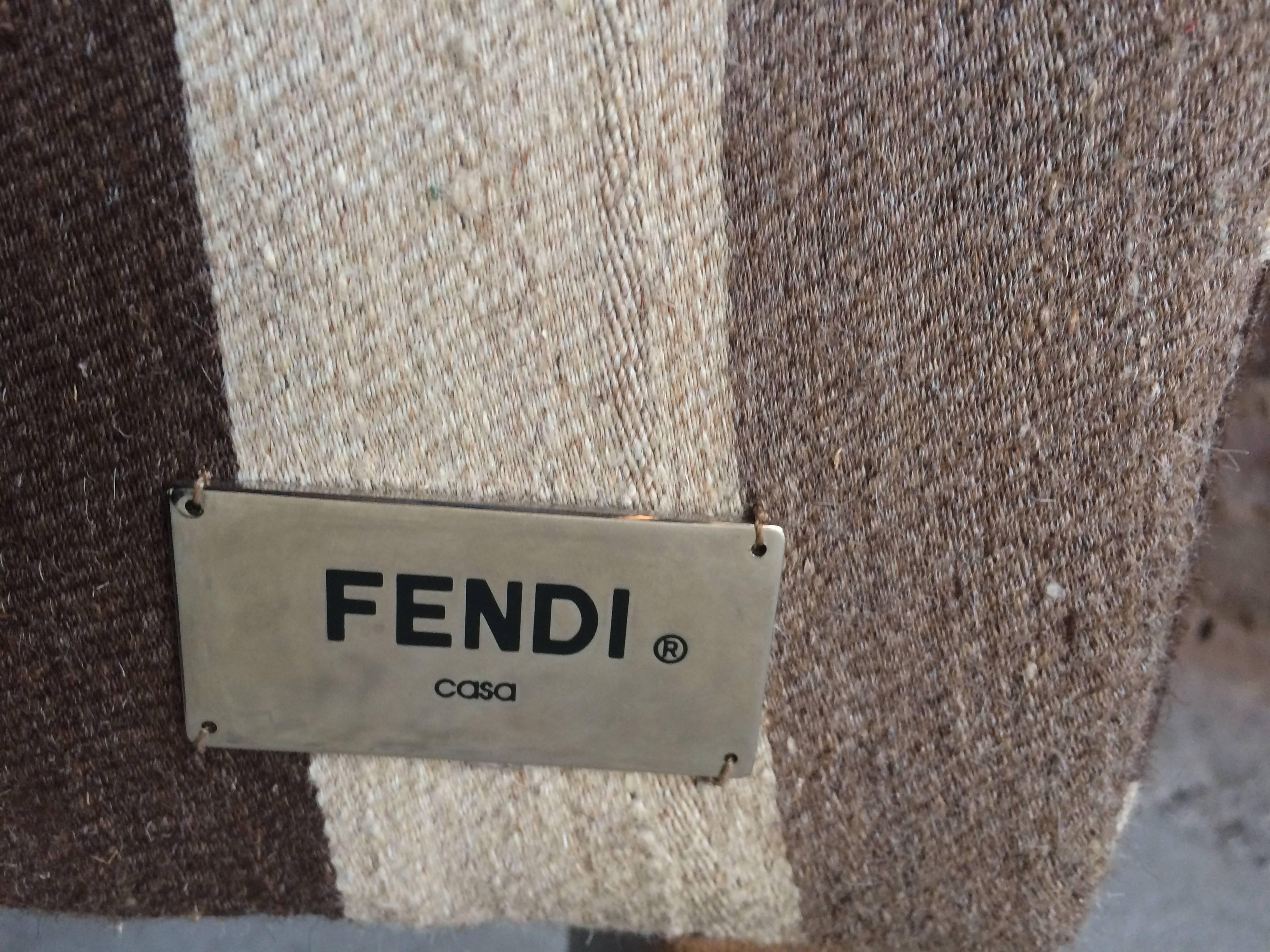 Fendi Casa Chaise Longue or Daybed Persian Jijin Handwoven Fabric 2
