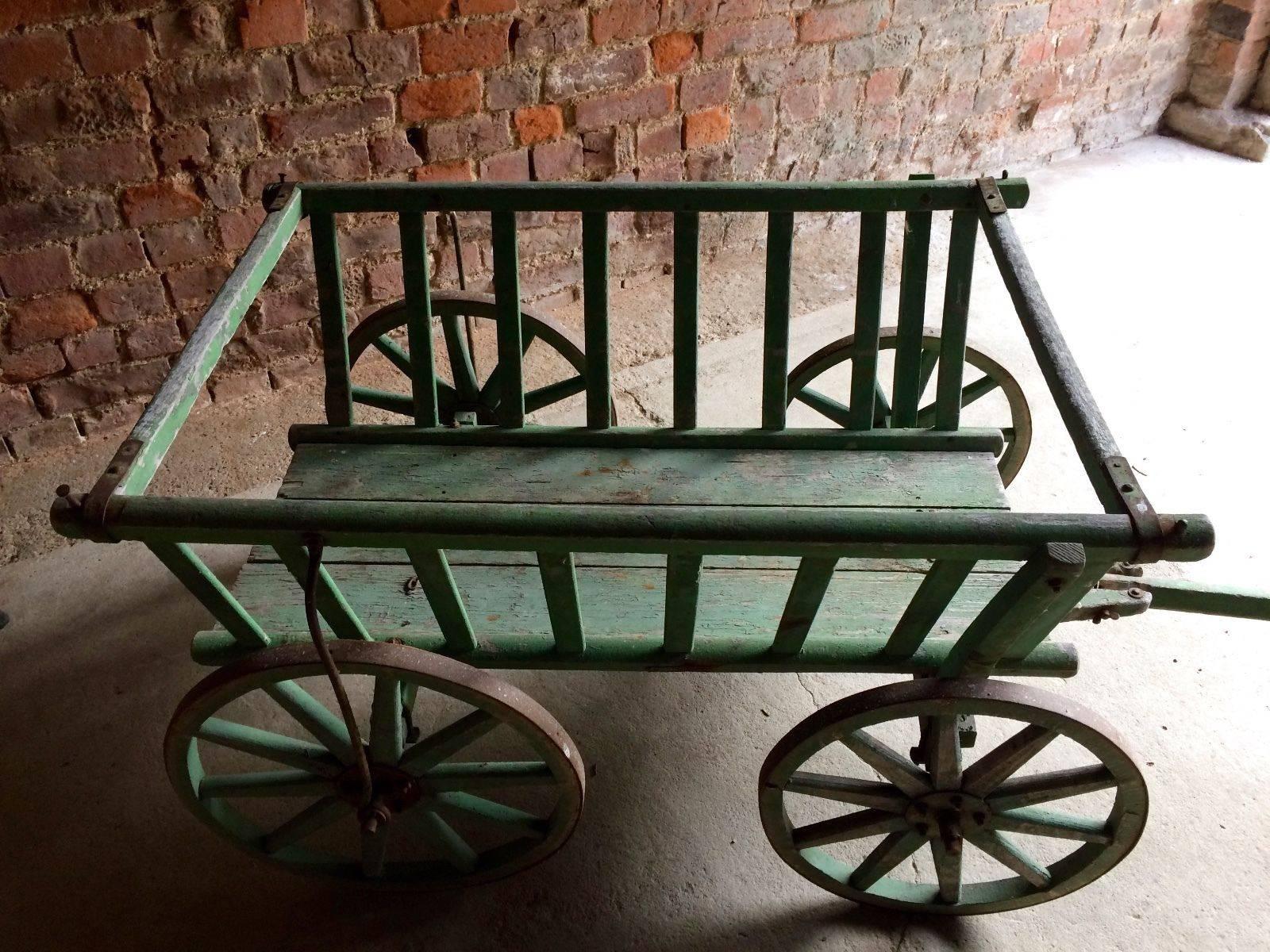 Antique French Flower Cart Hand Cart 19th Century Victorian, Original 1
